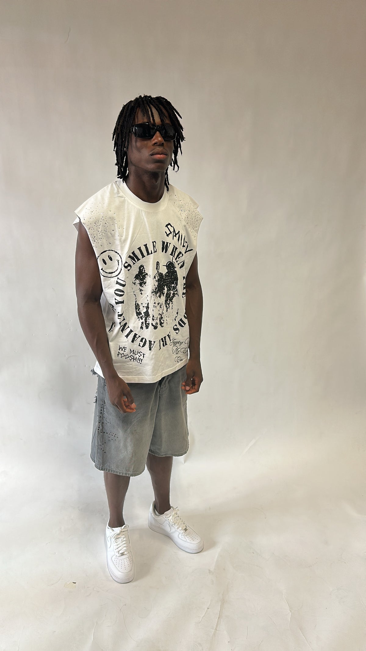 White and Black Sleeveless